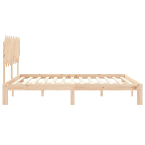 vidaXL Lit en bois massif avec tête de lit