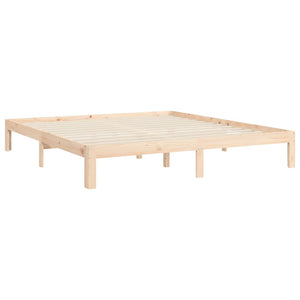 vidaXL Lit en bois massif avec tête de lit