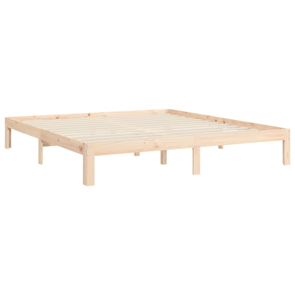 vidaXL Lit en bois massif avec tête de lit