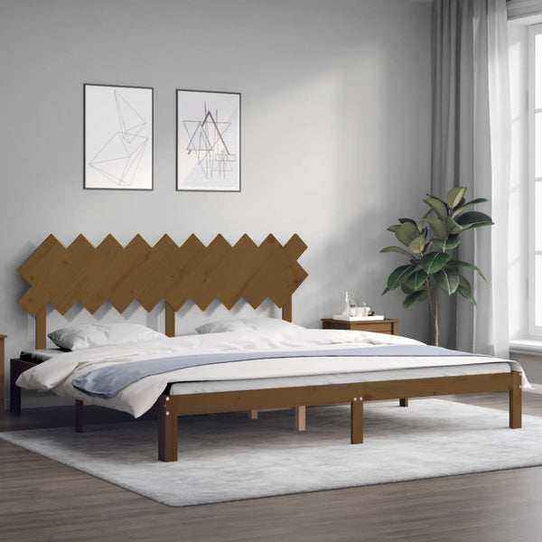 Massivholzbett Honigbraun 200x200 cm