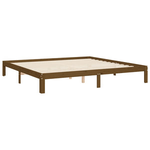 Massivholzbett Honigbraun 200x200 cm