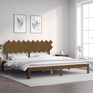 Massivholzbett Honigbraun 200x200 cm