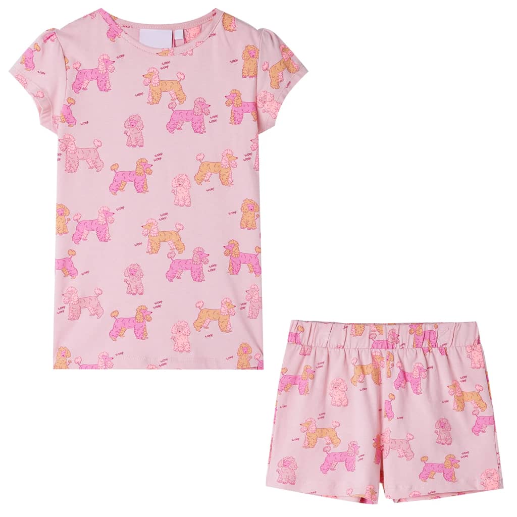 Kinderpyjama Kurzarm Hellrosa Größe 92