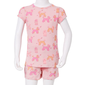 Kinderpyjama mit Kurzen Ärmeln Hellrosa 140