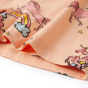 Kinderpyjama mit Kurzen Ärmeln Hellorange 104