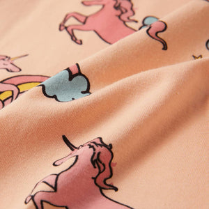 Kinderpyjama mit Kurzen Ärmeln Hellorange 116
