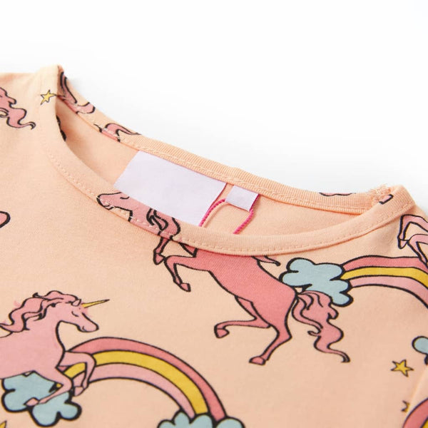Kinderpyjama mit Kurzen Ärmeln Hellorange 128