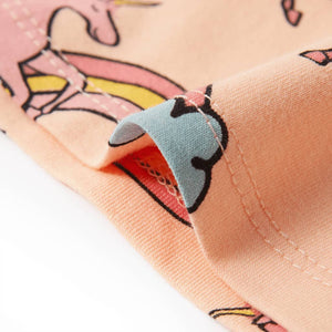 Kinderpyjama mit Kurzen Ärmeln Hellorange 128