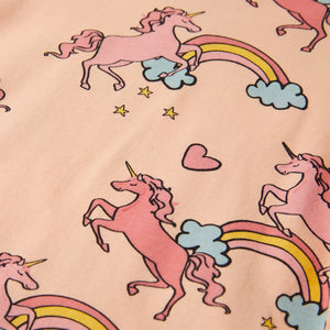 Kinderpyjama mit Kurzen Ärmeln Hellorange 140