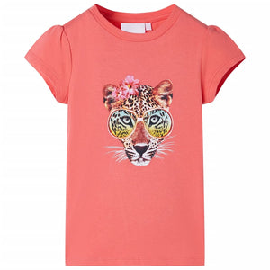 Kinder-T-Shirt Korallenrosa 140
