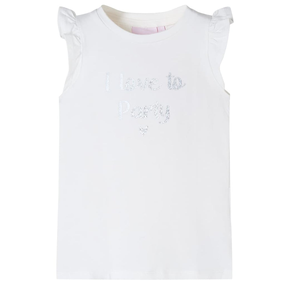 T-shirt pour enfant à manches volantées Blanc 104