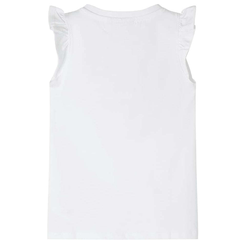 T-shirt pour enfant à manches volantées Blanc 104