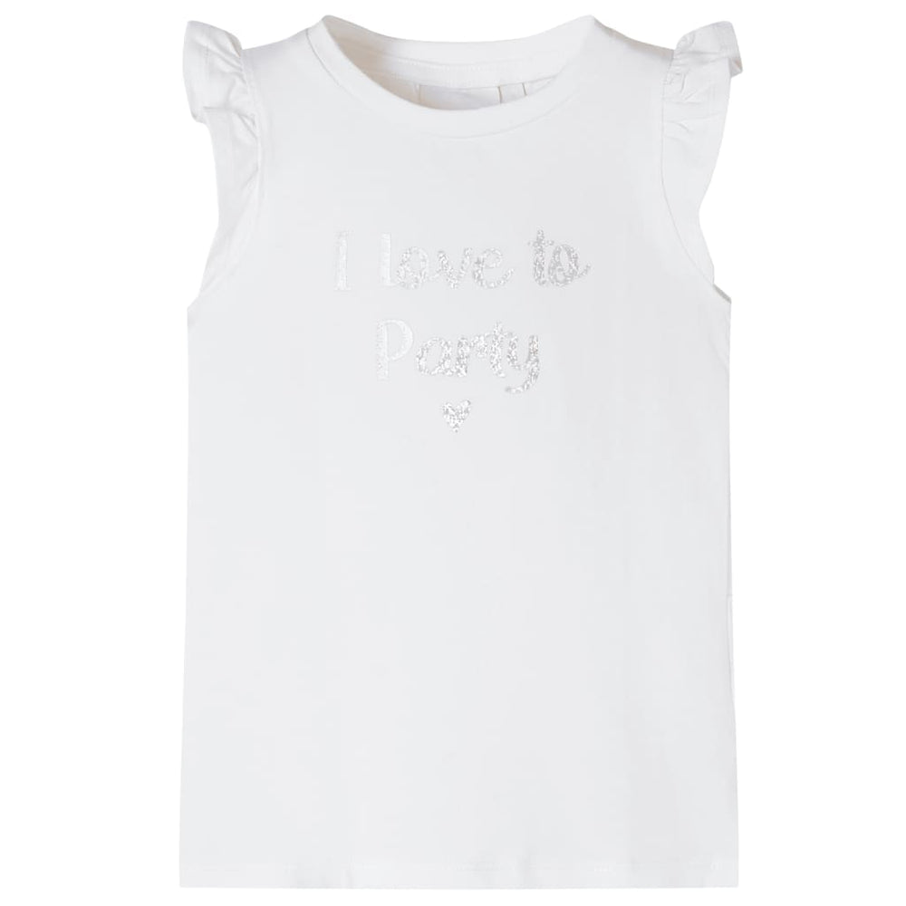 T-shirt enfant à manches volantées Blanc 116