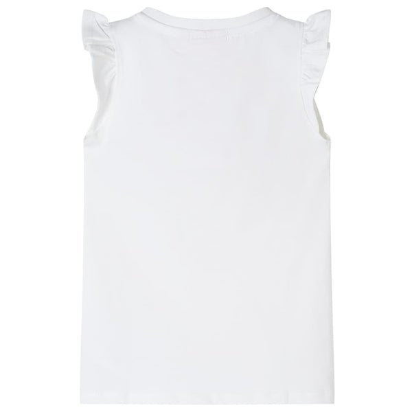 Kinder-T-Shirt mit Rüschenärmeln Weiß 116