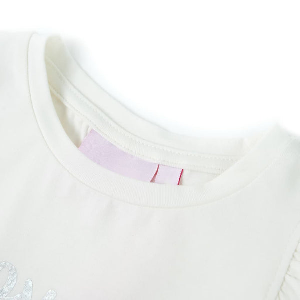 Kinder-T-Shirt mit Rüschenärmeln Weiß 116
