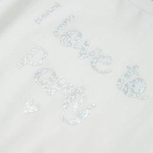 Kinder-T-Shirt mit Rüschenärmeln Weiß 116