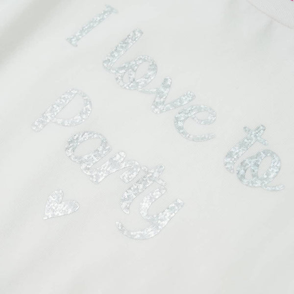 Kinder-T-Shirt mit Rüschenärmeln Weiß 116