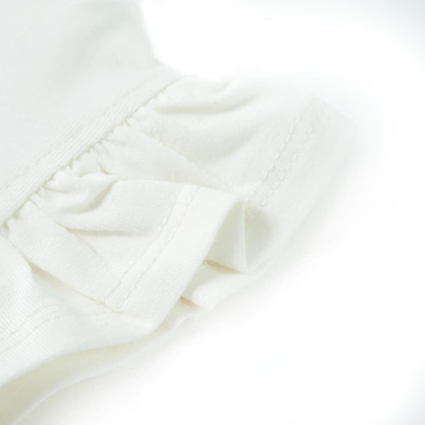 Kinder-T-Shirt mit Rüschenärmeln Weiß 116