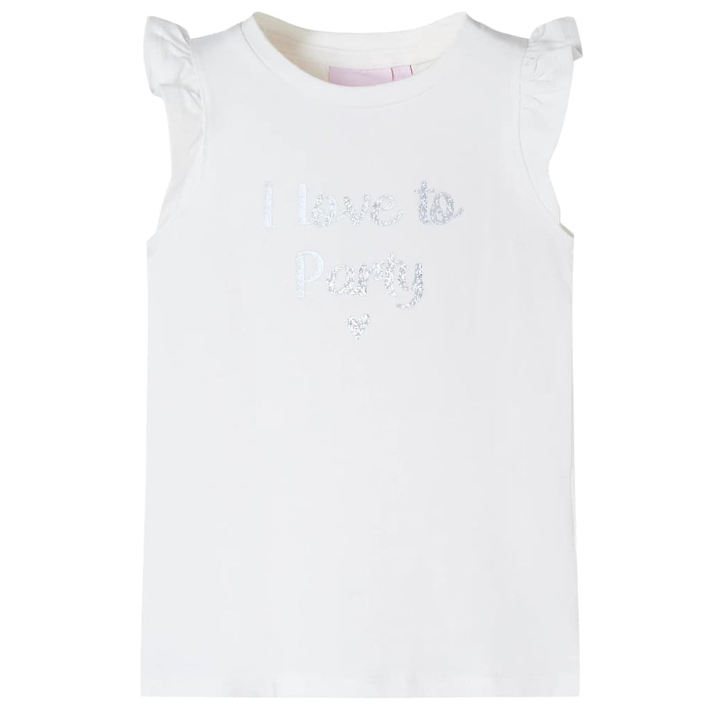 T-shirt enfant à manches volantées Blanc 140