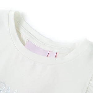 Kinder-T-Shirt mit Rüschenärmeln Weiß 140