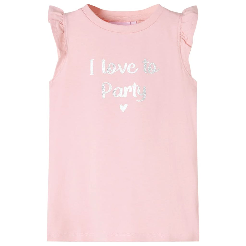T-shirt enfant à manches volantées rose clair 104