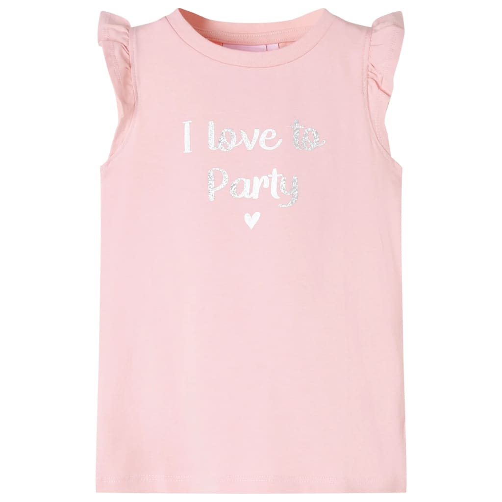 T-shirt enfant à manches volantées rose clair 104