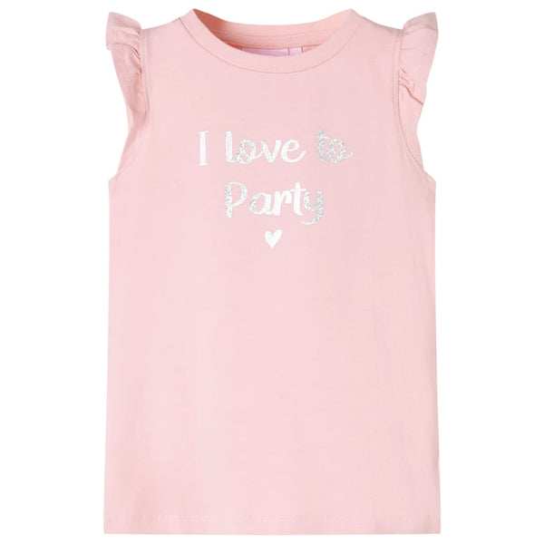 T-shirt enfant à manches volantées rose clair 104