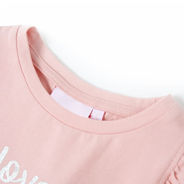 T-shirt enfant à manches volantées rose clair 104