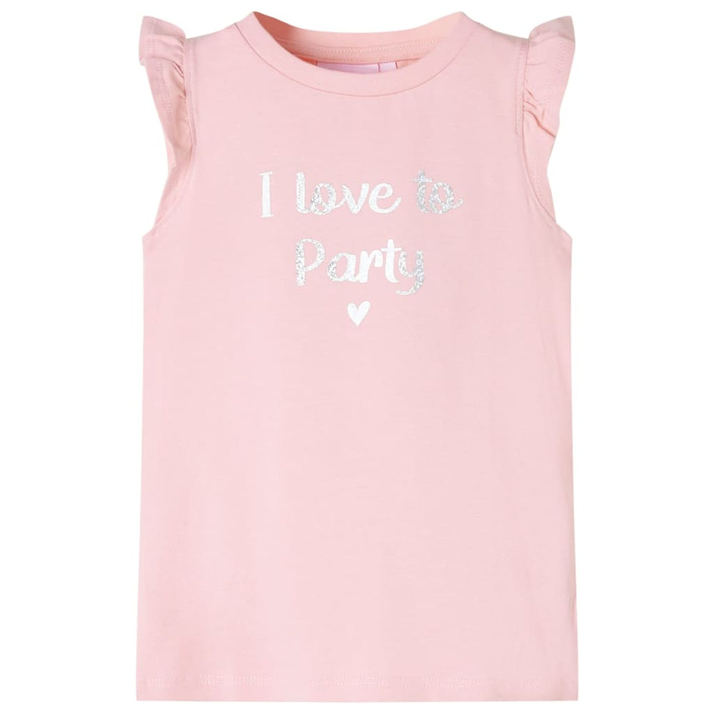 T-shirt enfant à manches volantées rose clair 116