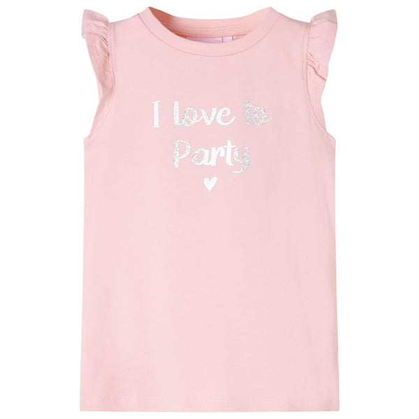 T-shirt enfant à manches volantées rose clair 116
