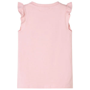 T-shirt enfant à manches volantées rose clair 116