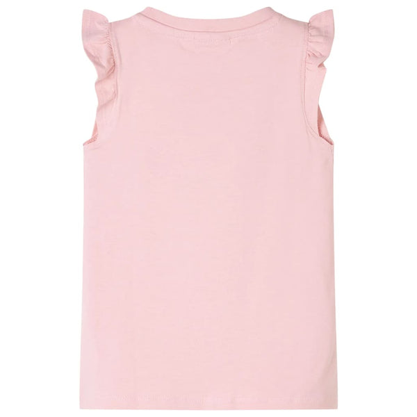 T-shirt enfant à manches volantées rose clair 116