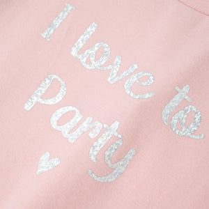 T-shirt enfant à manches volantées rose clair 116