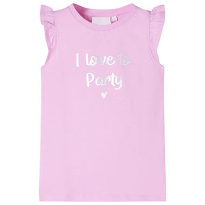 T-shirt enfant à manches volantées violet 116