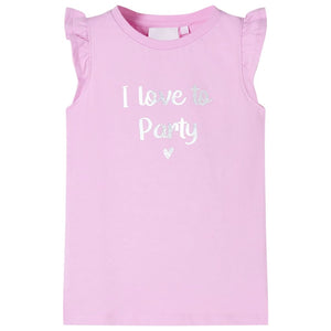 Kinder-T-Shirt mit Rüschenärmeln Lila 128