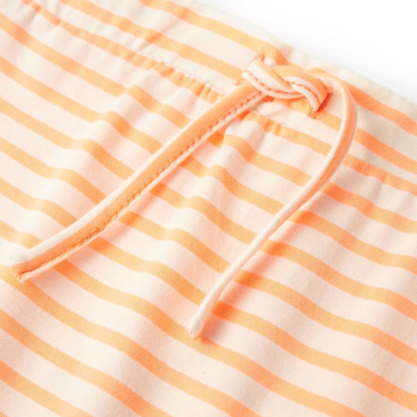 Gestreifter Kinderrock Neonorange - Größe 128