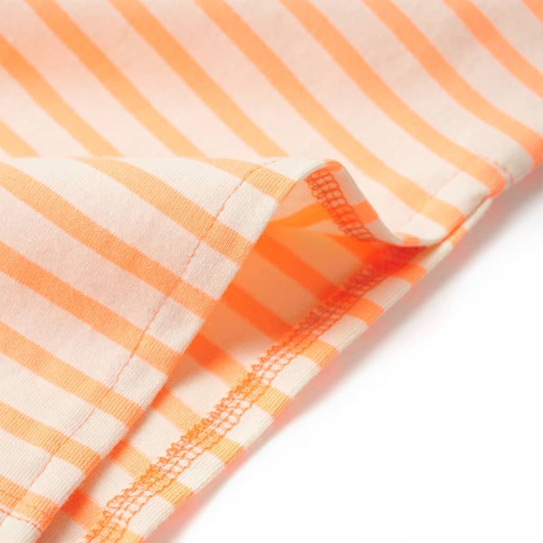 Kinderrock mit Streifen Gerade Neonorange 140