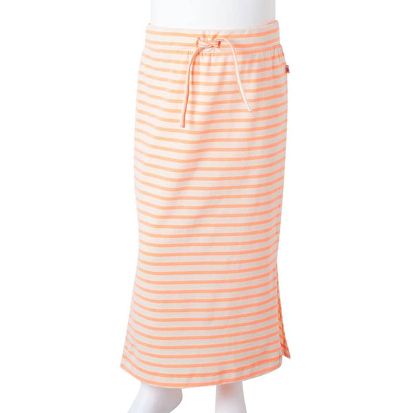 Neonorange Kinderrock mit Streifen, Größe 140