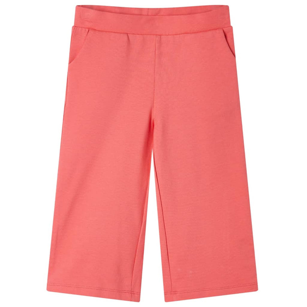 Pantalon pour enfant à jambes larges rose corail 92