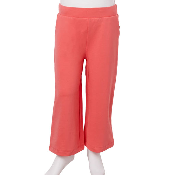Pantalon pour enfant à jambes larges rose corail 92