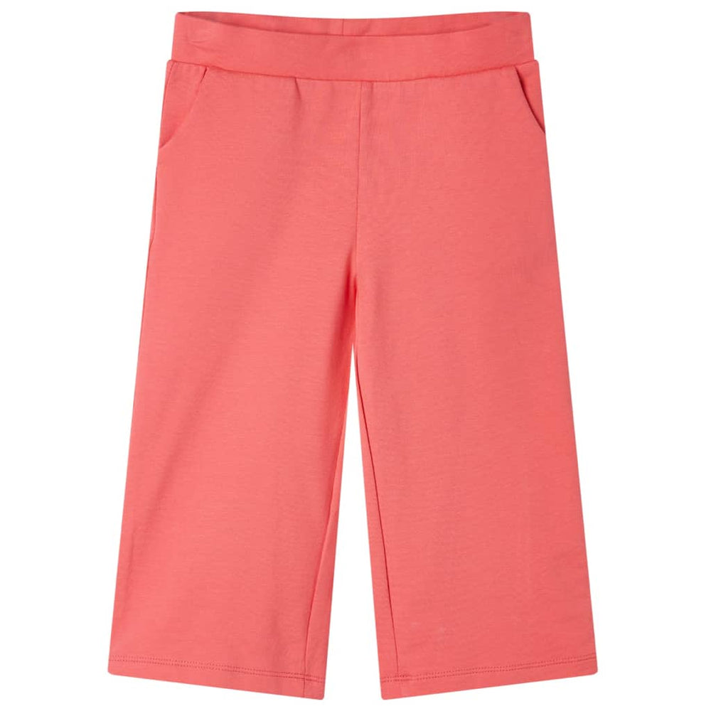 Pantalon pour enfant à jambes larges rose corail 116