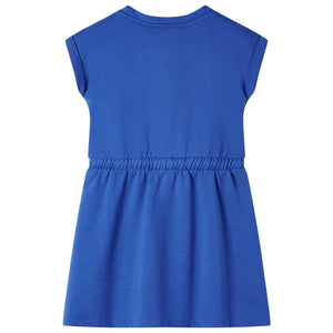Kinderkleid Kobaltblau mit Kordelzug - Größe 104