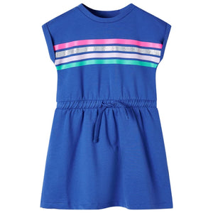 Kinderkleid Kobaltblau Kordelzug Größe 140