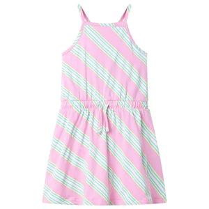 Robe d'enfant sans manches rose avec cordon de serrage 104