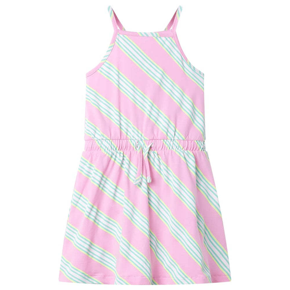 Ärmelloses Kinderkleid Rosa mit Kordelzug - Größe 104