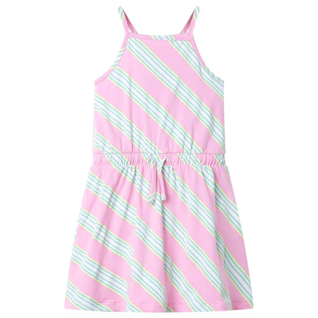 Ärmelloses Kinderkleid Rosa mit Kordelzug - Größe 104