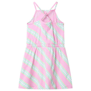 Ärmelloses Kinderkleid Rosa mit Kordelzug - Größe 104