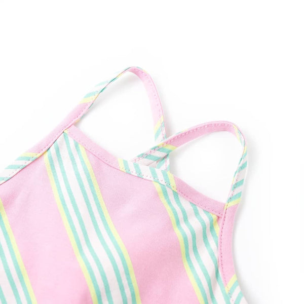 Robe d'enfant sans manches rose avec cordon de serrage 104
