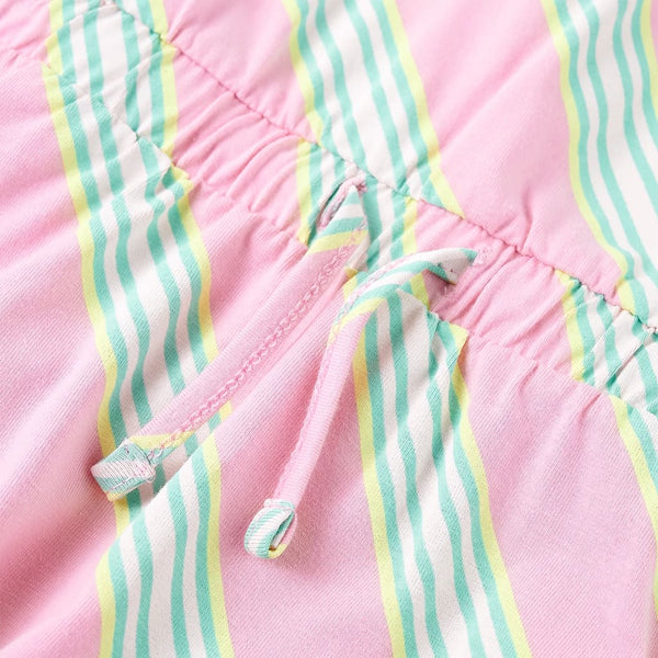 Ärmelloses Kinderkleid Rosa mit Kordelzug - Größe 104