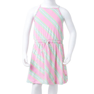 Robe d'enfant sans manches rose avec cordon de serrage 104